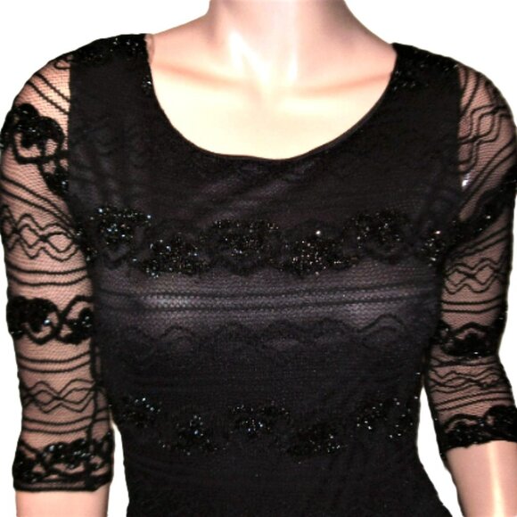 Be Envied Black Sheer Mesh Lace Dress M - Picture 2 of 6